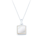 Liga Square Mother of Pearl Pendant Necklace | Sterling Silver