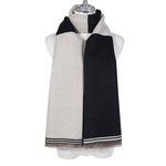 Check Scarf with Fringe | Black & White