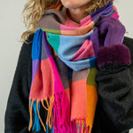 Checked Colour Block Scarf | Multicolour