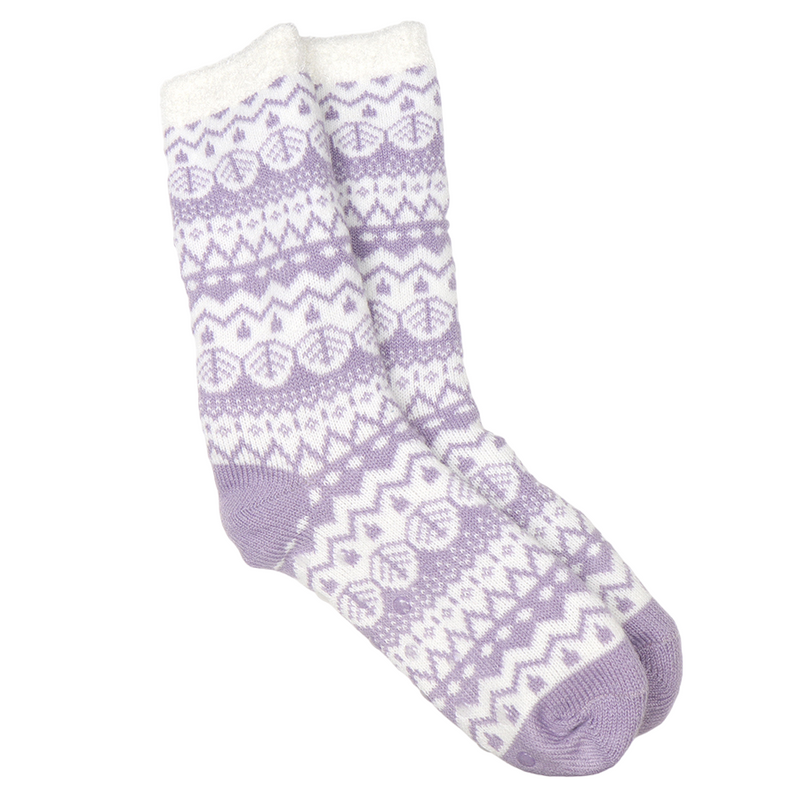 Fairisle Slipper Socks | Lilac