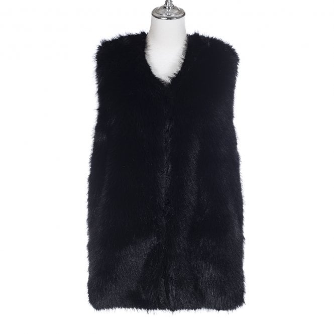 ADORE Faux Fur Body Warmer - Black | About Living