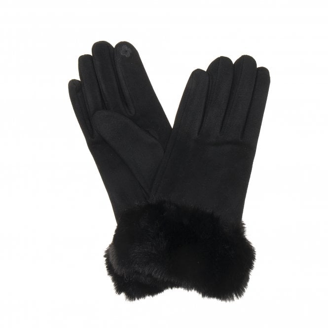 Faux Fur Gloves | Raven Black