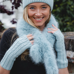 Faux Fur Pull Through Scarf | Ice Blue