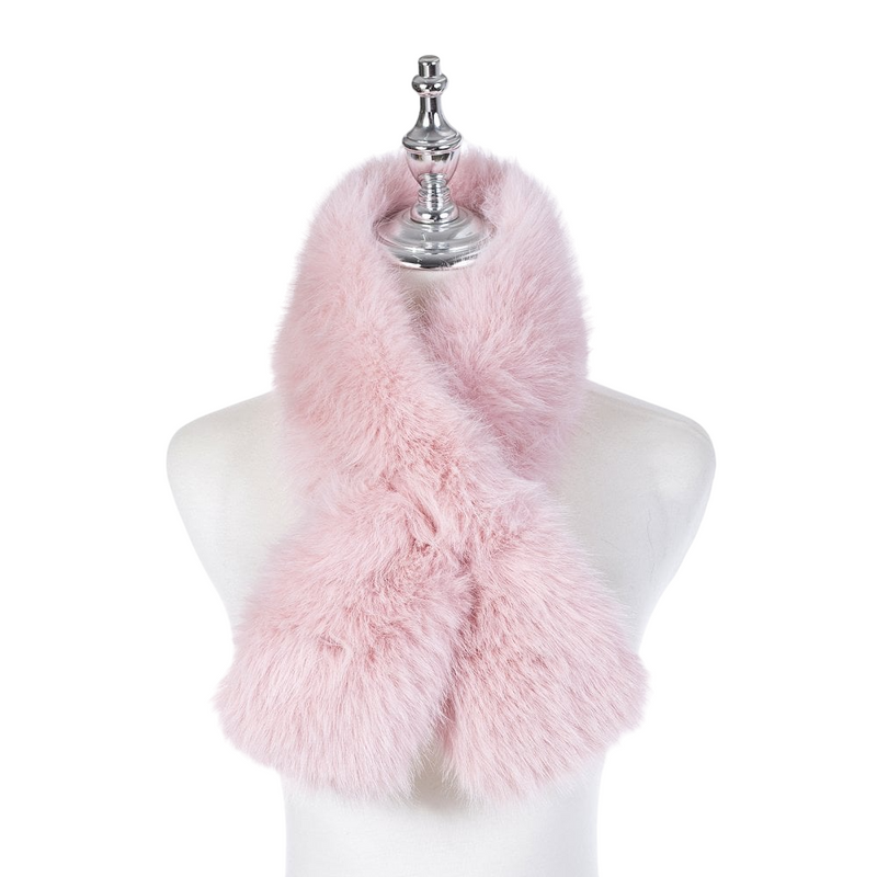 Faux Fur Pull Through Scarf | Pink