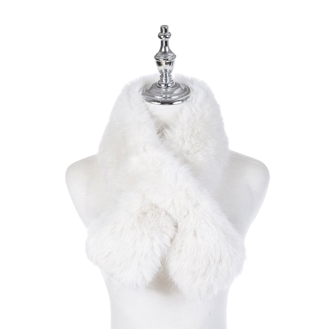 Faux Fur Pull Through Scarf | Winter White