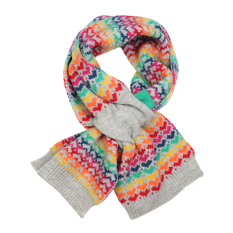 Rainbow Heart Print Pull Through Scarf | Multicolour