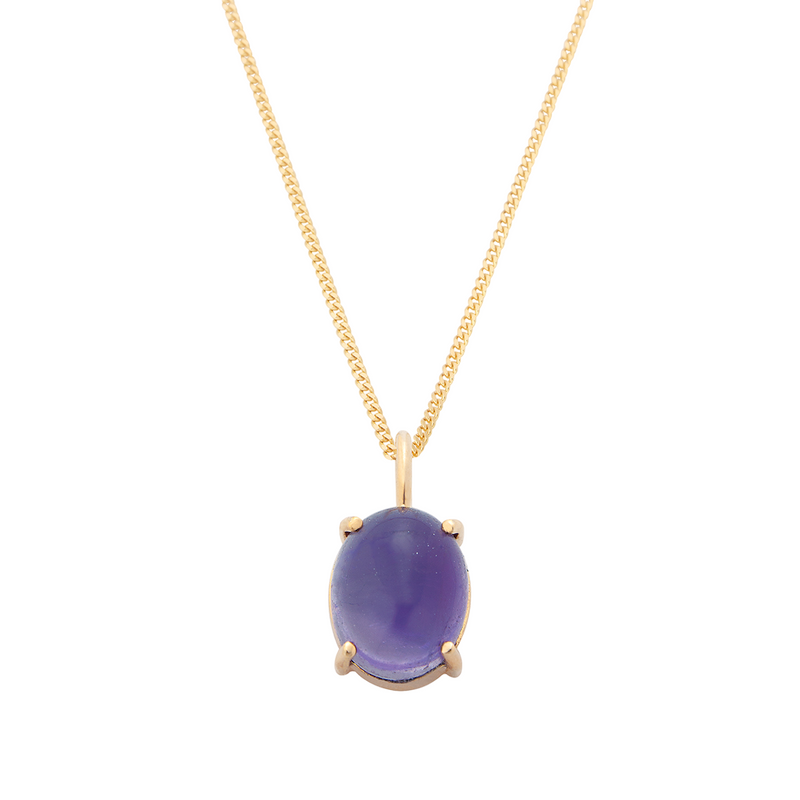 Ria Amethyst Pendant Necklace | Gold Plated Sterling Silver