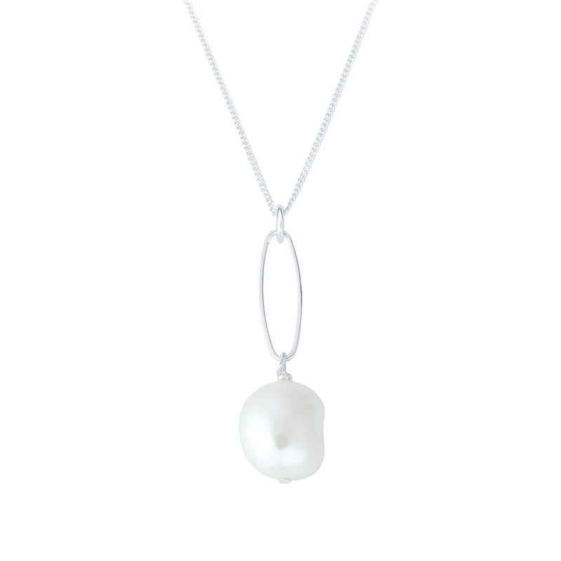 Seraphine Pearl Drop Pendant Necklace | Sterling Silver