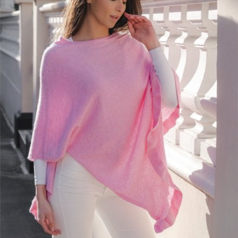 ADORE Spun Cashmere Poncho Baby Pink About Living