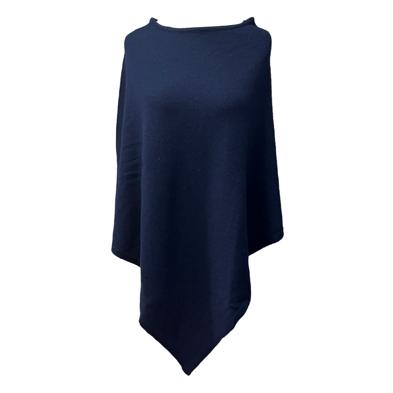 Spun Cashmere Poncho | French Navy