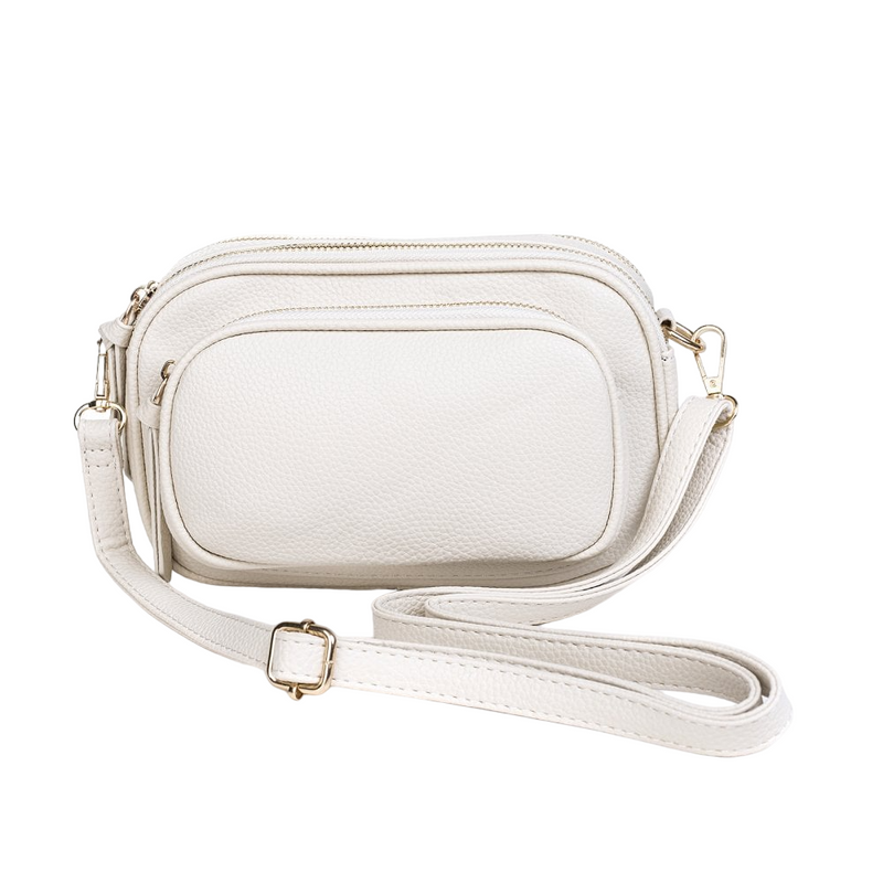 Vegan Leather Clutch & Handbag | Stone White