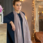 Viscose Spot Print Scarf with Gold Foil | Grey