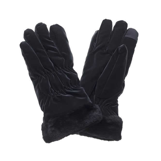 Waterproof Gloves with Faux Fur Cuffs | Black