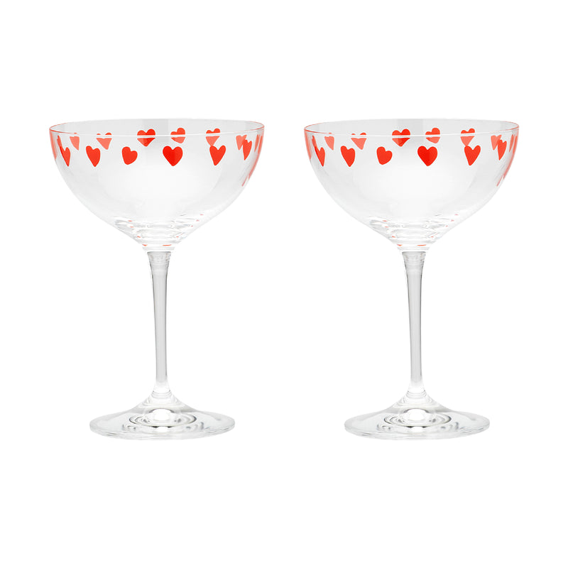 Classic Love Heart Champagne Glasses | Set of 2