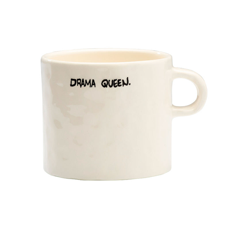 'Drama Queen' Ceramic Mug | White