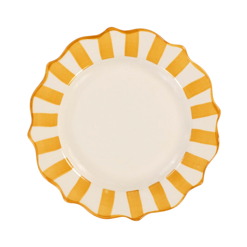 Scalloped Ceramic Breakfast Plate | Yellow