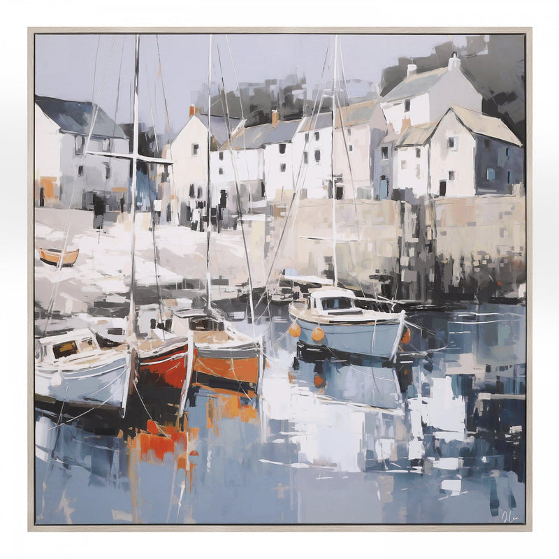 'Harbour Haven' Wall Art | Joanne Lea | 80x80cm