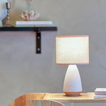 Paprica Stoneware Table Lamp | Beige & White | 27.5cm