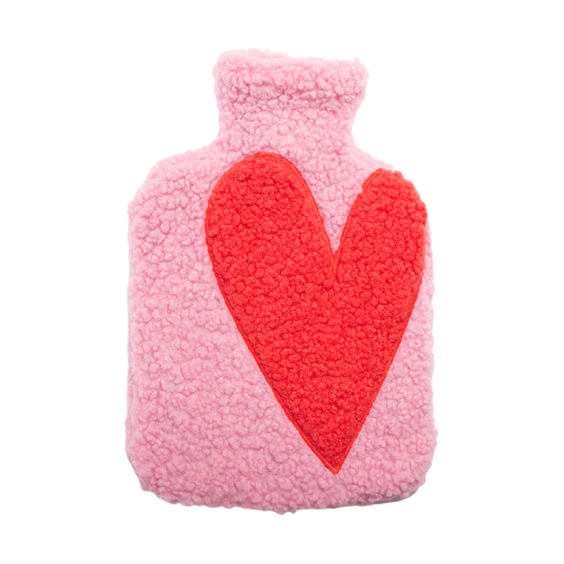 Borg Heart Hot Water Bottle | Pink & Red