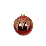 Beaded Drip Christmas Tree Bauble | Red & Gold