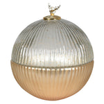 Reindeer Candle Globe with Lid | Gold | Large