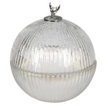 Reindeer Candle Globe with Lid | Silver | Large