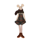 Festive Winter Male Mouse Decoration | Green Tartan