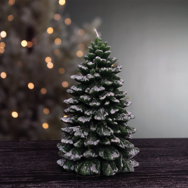 Snowcapped Christmas Tree Candle