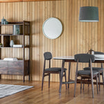 Barcelona Mid-Century Marble Top Rectangular Dining Table | Dark Acacia