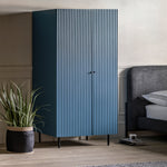 Buckhurst Scalloped 2 Door Wardrobe | Blue