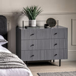 Buckhurst Scalloped 3 Drawer Chest | Grey