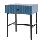 Buckhurst Scalloped Bedside Table with Drawer | Blue