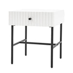 Buckhurst Scalloped Bedside Table with Drawer | White