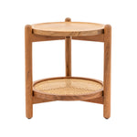 Cannes Rattan Side Table | Natural Acacia