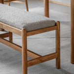 Cannes Retro Boucle Dining Bench | Natural Acacia