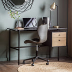 Carbury 2 Drawer Desk | Black/Natural