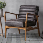 Datsun Mid-Century Leather Armchair | Antique Ebony