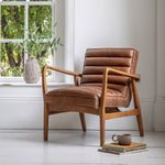 Datsun Mid-Century Leather Armchair | Vintage Brown