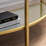 Hudson Demilune Glass Console Table | Champagne Gold