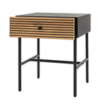 Hyland Bedside Table with Drawer | Black/Natural