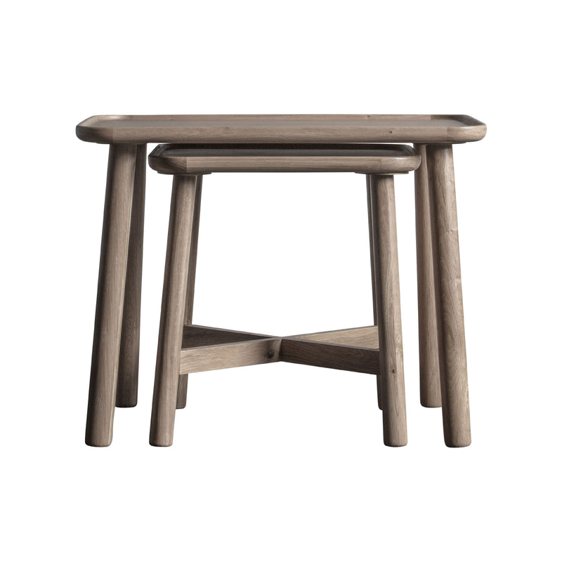 Kingham Rustic Nesting Tables | Grey Oak | Set of 2