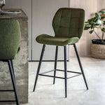 Manford Mid-Century Bar Stools | Bottle Green | Set of 2