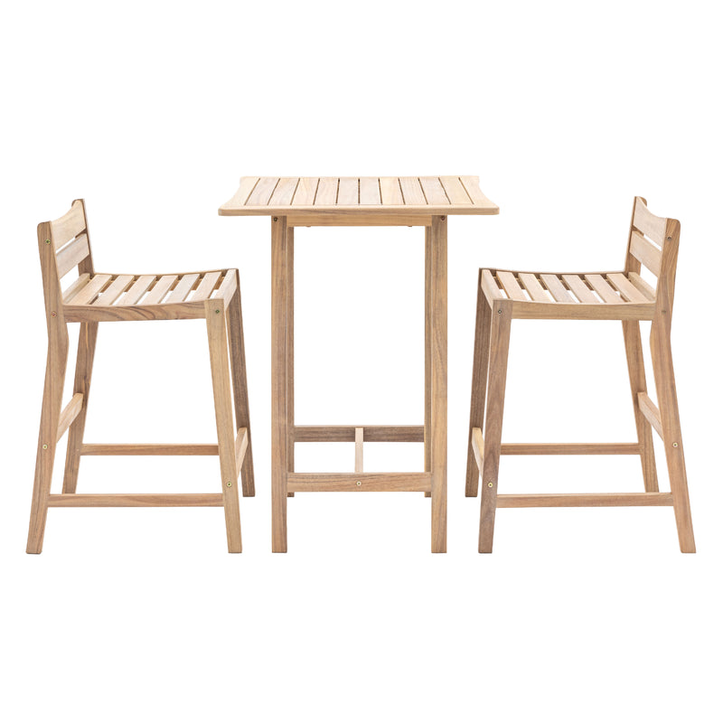 Outdoor Astakos High Bar Set | Natural Acacia