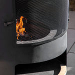 Outdoor Foligno Chiminea with Pizza Shelf | Black Iron | 50cm