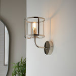 Outdoor Hopton Wall Light | Bright Nickel | 25cm