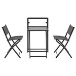 Outdoor Kavala 2 Seat Balcony Set | Charcoal Grey Steel