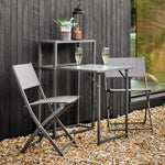 Outdoor Kavala 2 Seat Balcony Set | Charcoal Grey Steel