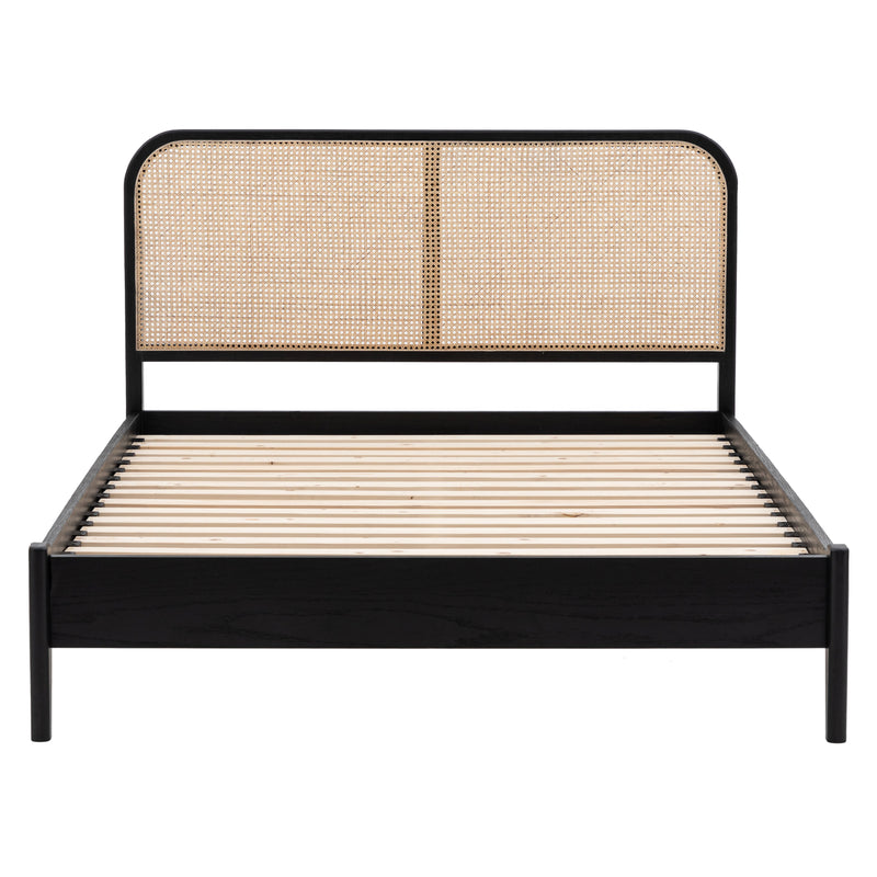 Skylar Rattan Bed Frame | Black/Natural