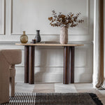 Trevi Stone Top Console Table | Dark Mango Wood