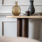 Trevi Stone Top Console Table | Dark Mango Wood